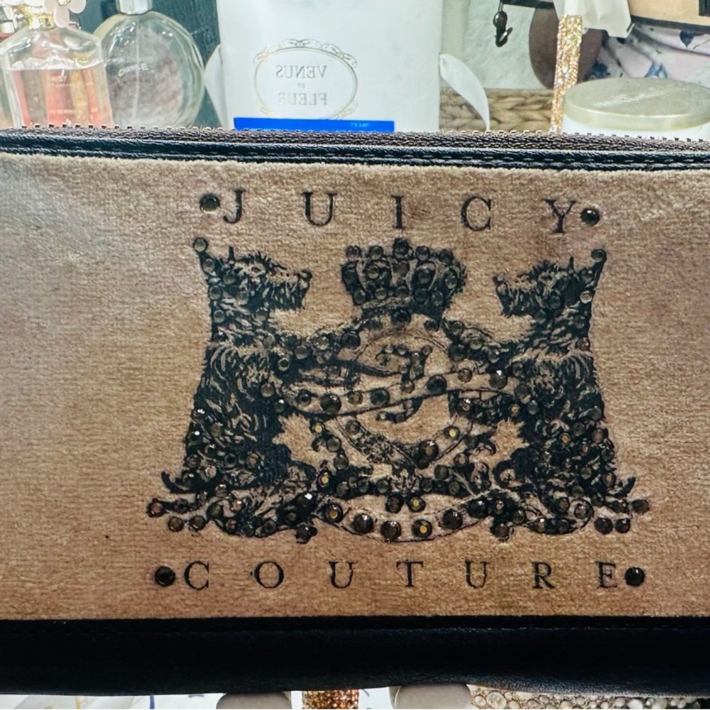 Juicy Couture Tan and Black Logo Wallet